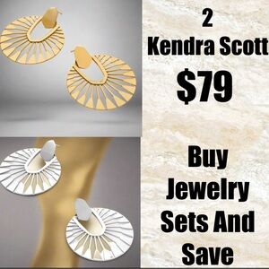 Kendra Scott Gold and White Statement Earrings